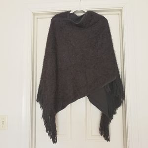 Women's Poncho, charcoal color